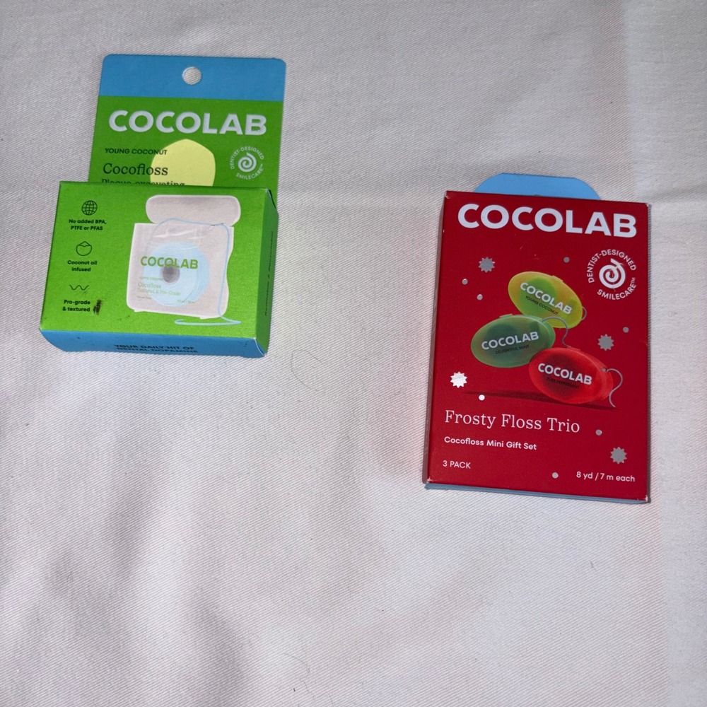 Cocolab Cocofloss & Frosty Floss Trio Set New Coconut Mint Woven Floss Bundle